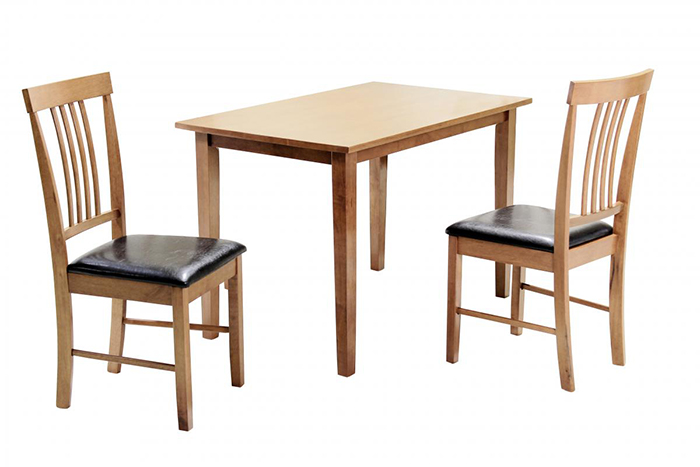 Massa Rubber Wood Dining Set With 2 Chairs
